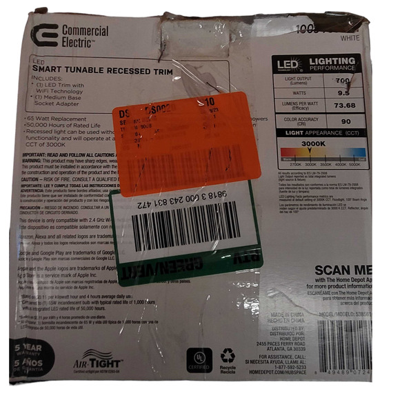 5"-6" Smart Adj. CCT Integrated LED Recessed Light Trim. Hubspace, Google, Alexa - Picture 4 of 6